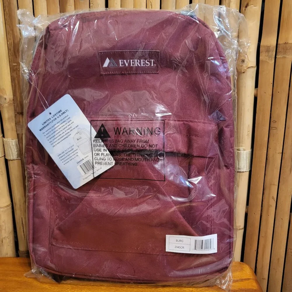 Everest Backpack Burgundy New
